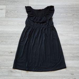 Ann Taylor Loft Black Womens Xs Dress Ruffles Sleeveless